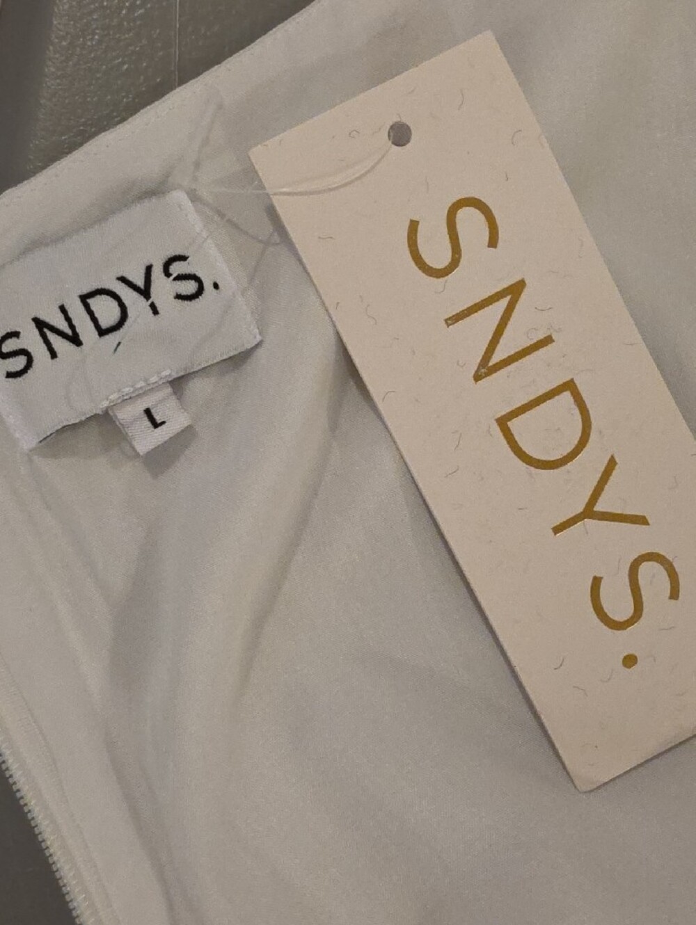 SNDYS White Halter cotton Mini Dress with Flared Skirt size L new with tags - Picture 11 of 14